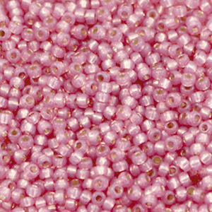 Miyuki rocailles 11/0 Duracoat silverlined dyed pink 11-4237