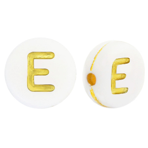 Letterkralen van acryl E White-gold