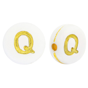 Letterkralen van acryl Q White-gold