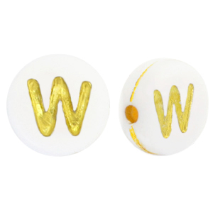 Letterkralen van acryl W White-gold