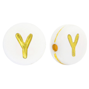 Letterkralen van acryl Y White-gold