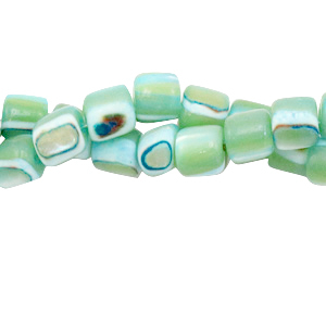 Schelp kralen tube Meadow green