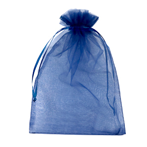 Sieraad zakje organza 13x18cm Navy blue