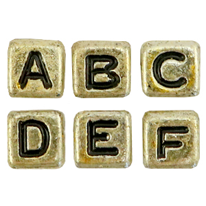 Letterkralen van acryl mix Gold-black