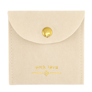 Sieraad zakje "with love" Beige-gold