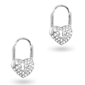 Zirkonia oorbellen hart Silver