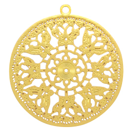 Hangers bohemian rond vlinder Gold