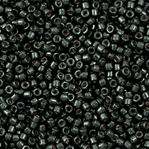 Miyuki kralen delica's 11/0 Duracoat galvanized black moss DB-2507