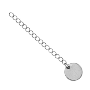 Roestvrij stalen (RVS) stainless steel onderdelen verlengketting coin 10mm Zilver