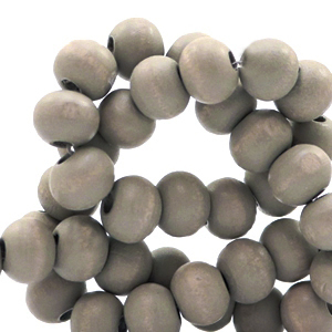 Houten kralen rond 8 mm Taupe grey