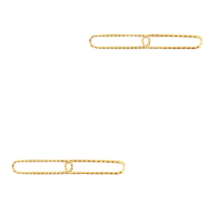 Roestvrij stalen (RVS) Stainless steel bedels/tussenstuk dubbele schakel oval Goud