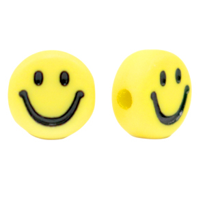 Letterkralen van acryl smiley Yellow-black