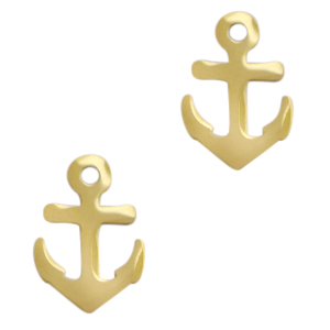 Roestvrij stalen (RVS) Stainless steel bedels anker Goud