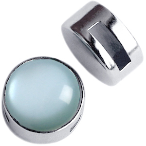 Schuivers DQ metaal Cuoio met setting voor 12mm cabochon Zilver