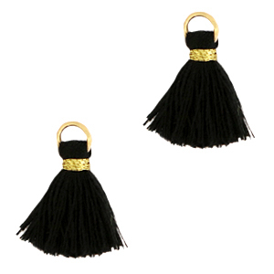 Kwastjes 1.5cm Gold-black
