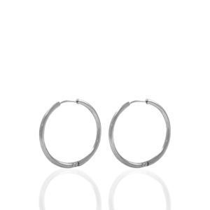 Roestvrij stalen (RVS) Stainless steel oorbellen creolen 14mm Zilver