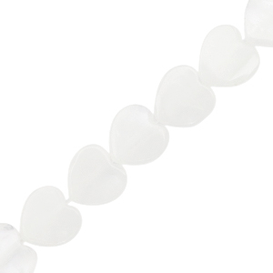 Natuursteen kralen hart White