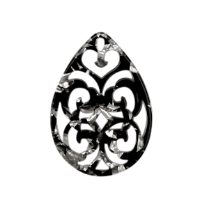 Resin hangers barok druppel Silver-black