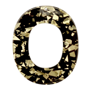 Resin hangers ovaal Champagne-black