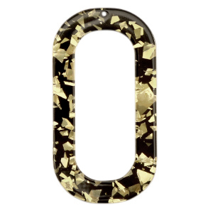 Resin hangers langwerpig ovaal Champagne-black
