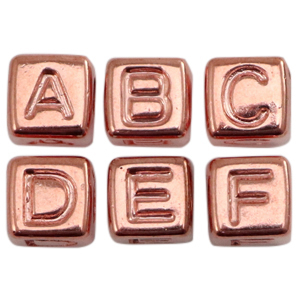 Letterkralen van acryl Metallook rosegold
