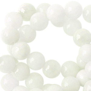 6 mm natuursteen kralen rond white 