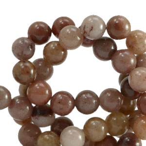 Natuursteen kralen kwarts 8mm Tawny-brown