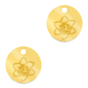 Plexx bedels 12mm Birth flower December-Narcissus Gold