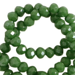 Top Facet kralen 8x6 mm disc Cadmium green-pearl shine coating