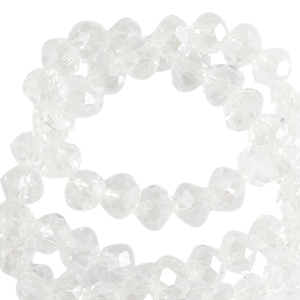 Top Facet kralen 8x6 mm disc Crystal-pearl shine coating