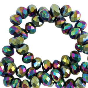 Top Facet kralen 6x4 mm disc Gold-AB coating