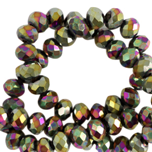 Top Facet kralen 4x3mm disc Gold-AB coating