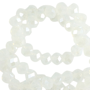 Top Facet kralen 3x2mm disc Milky crystal-pearl shine coating