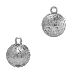 Bedels DQ metaal religieus 12mm Antiek zilver (nikkelvrij)