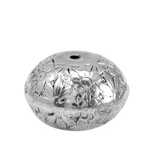 Kralen metallook disc bloem Antiek zilver