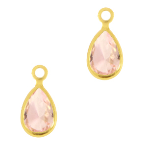 Hangers van crystal glas druppel Champagne peach-gold