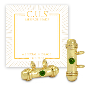 C.U.S&reg; sieraden message beads hanger Gold-green