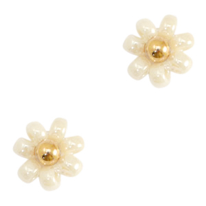 Miyuki kralen bloemen 8mm Cream beige-gold