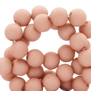 6 mm acryl kralen matt Dusty mauve pink