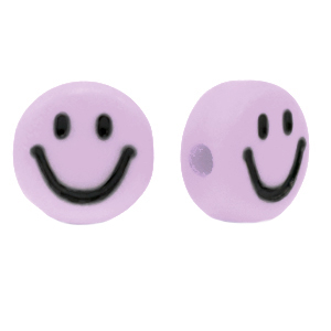 Letterkralen van acryl smiley Lilac purple