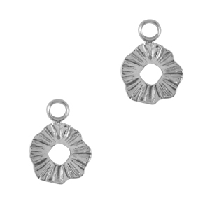 Roestvrij stalen (RVS) Stainless steel bedels 8mm Zilver