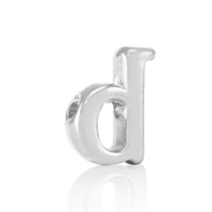 Letterkralen DQ metaal D Antiek zilver (nikkelvrij)
