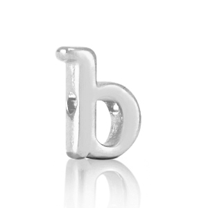 Letterkralen DQ metaal B Antiek zilver (nikkelvrij)