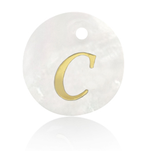 Schelp hangers specials letter C Gold-white (natuurlijke kleur)