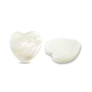 Schelp kralen hart White (natuurlijke kleur schelp)