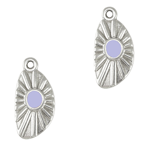 Bedels DQ metaal irregular Antiek zilver-lavender purple (nikkelvrij)