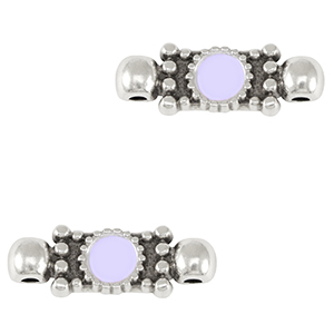 Bedels DQ metaal tussenstuk Antiek zilver-lavender purple (nikkelvrij)