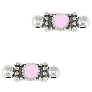 Bedels DQ metaal tussenstuk Antiek zilver-lilac rose (nikkelvrij)