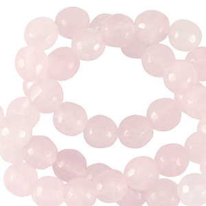 Natuursteen kralen melkkwarts 8mm facet geslepen Sweet rose