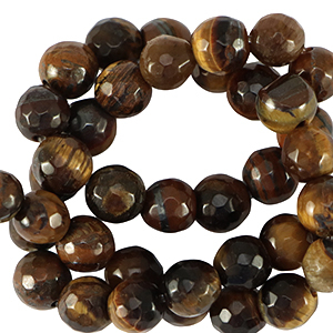 Natuursteen kralen tijgeroog 6mm facet geslepen Golden brown